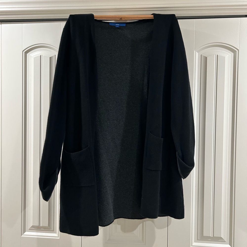 Apt. 9 Black Open Front Cardigan